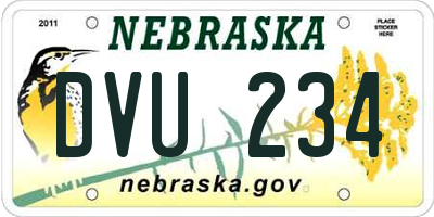 NE license plate DVU234