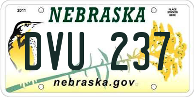 NE license plate DVU237