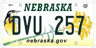 NE license plate DVU257