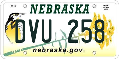 NE license plate DVU258