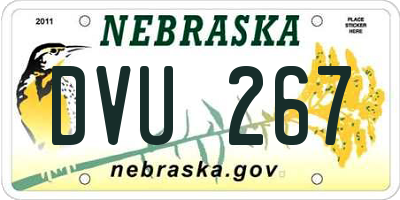 NE license plate DVU267