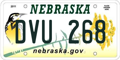 NE license plate DVU268