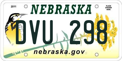 NE license plate DVU298