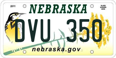 NE license plate DVU350