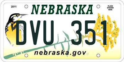 NE license plate DVU351