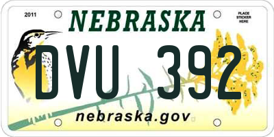 NE license plate DVU392