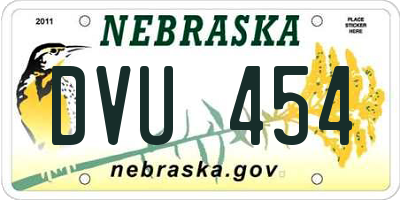 NE license plate DVU454