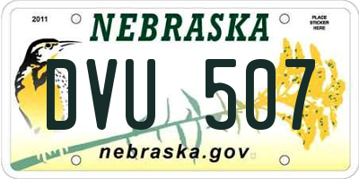 NE license plate DVU507