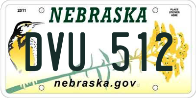 NE license plate DVU512