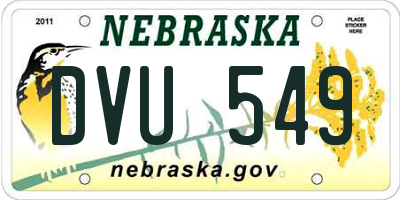 NE license plate DVU549