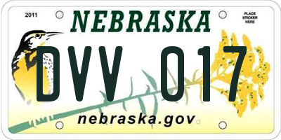 NE license plate DVV017