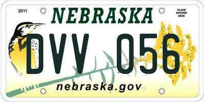 NE license plate DVV056