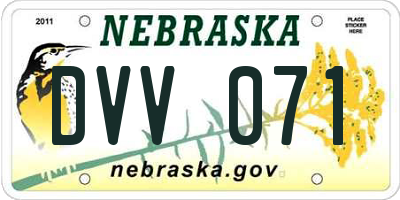 NE license plate DVV071