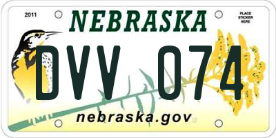 NE license plate DVV074