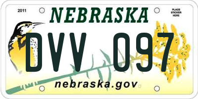 NE license plate DVV097