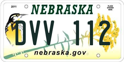 NE license plate DVV112