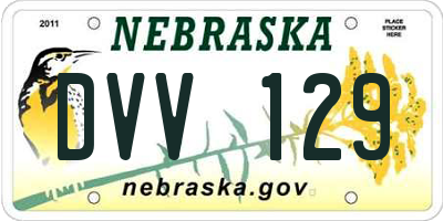 NE license plate DVV129