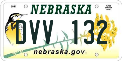 NE license plate DVV132