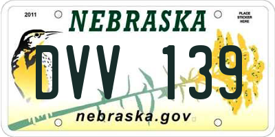 NE license plate DVV139