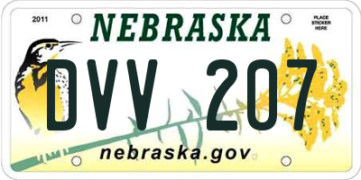 NE license plate DVV207