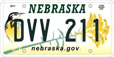 NE license plate DVV211