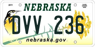 NE license plate DVV236