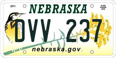 NE license plate DVV237