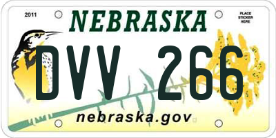 NE license plate DVV266