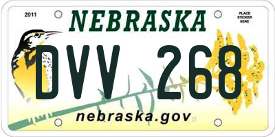 NE license plate DVV268
