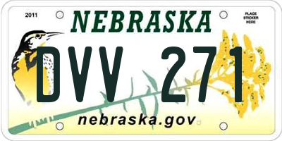 NE license plate DVV271