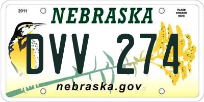 NE license plate DVV274