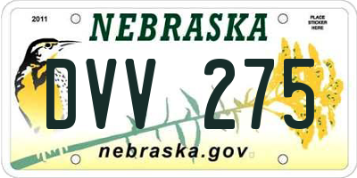 NE license plate DVV275