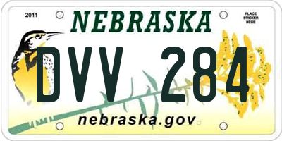 NE license plate DVV284