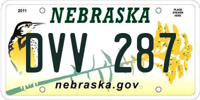 NE license plate DVV287