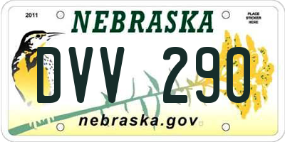 NE license plate DVV290