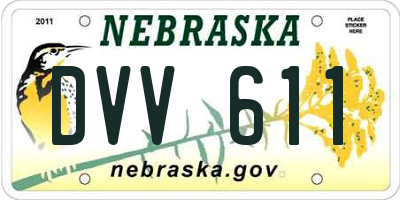 NE license plate DVV611