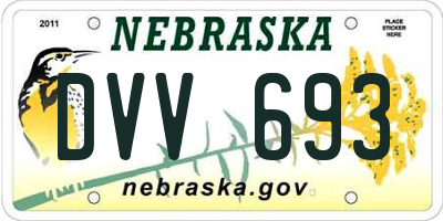 NE license plate DVV693