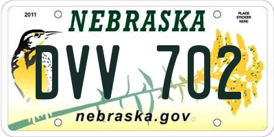 NE license plate DVV702