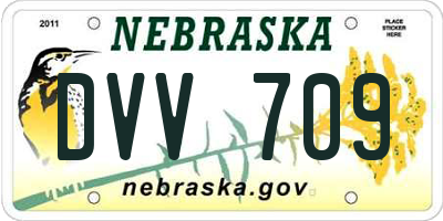 NE license plate DVV709