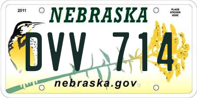 NE license plate DVV714