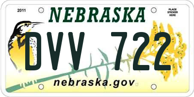 NE license plate DVV722