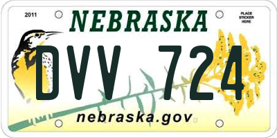 NE license plate DVV724