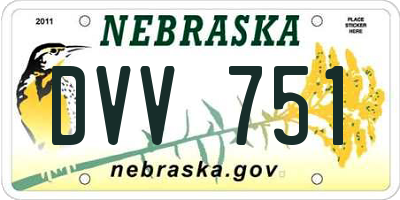 NE license plate DVV751