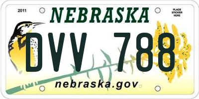 NE license plate DVV788