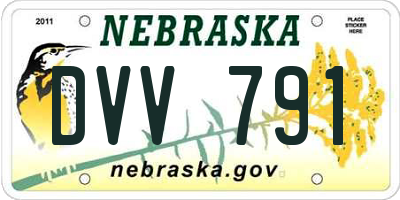 NE license plate DVV791