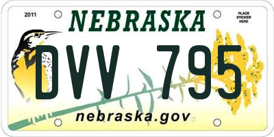 NE license plate DVV795