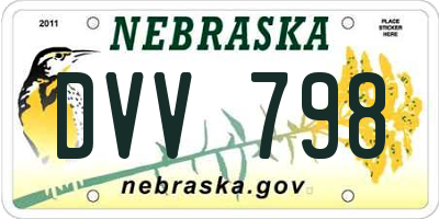 NE license plate DVV798