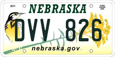 NE license plate DVV826