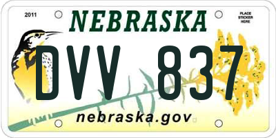 NE license plate DVV837