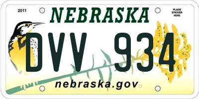 NE license plate DVV934
